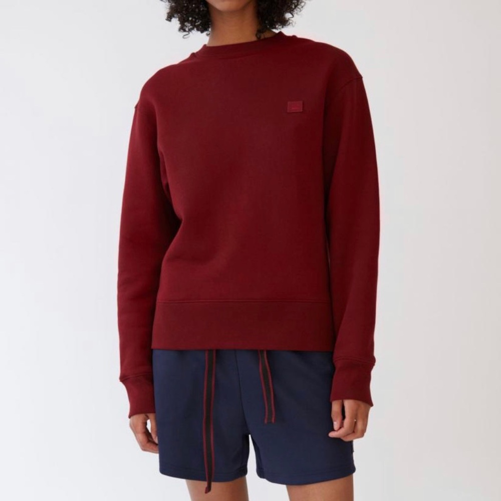 Acne Studios Fairview Face Sweatshirt Burgundy